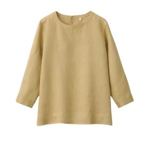 NWT - Muji 3/4 sleeve 100% linen blouse XS